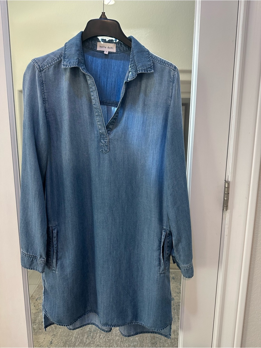 BELLA DAHL WOMEN'S A-LINE LONG SLEEVE DRESS - Indigo Harbor Wash - S